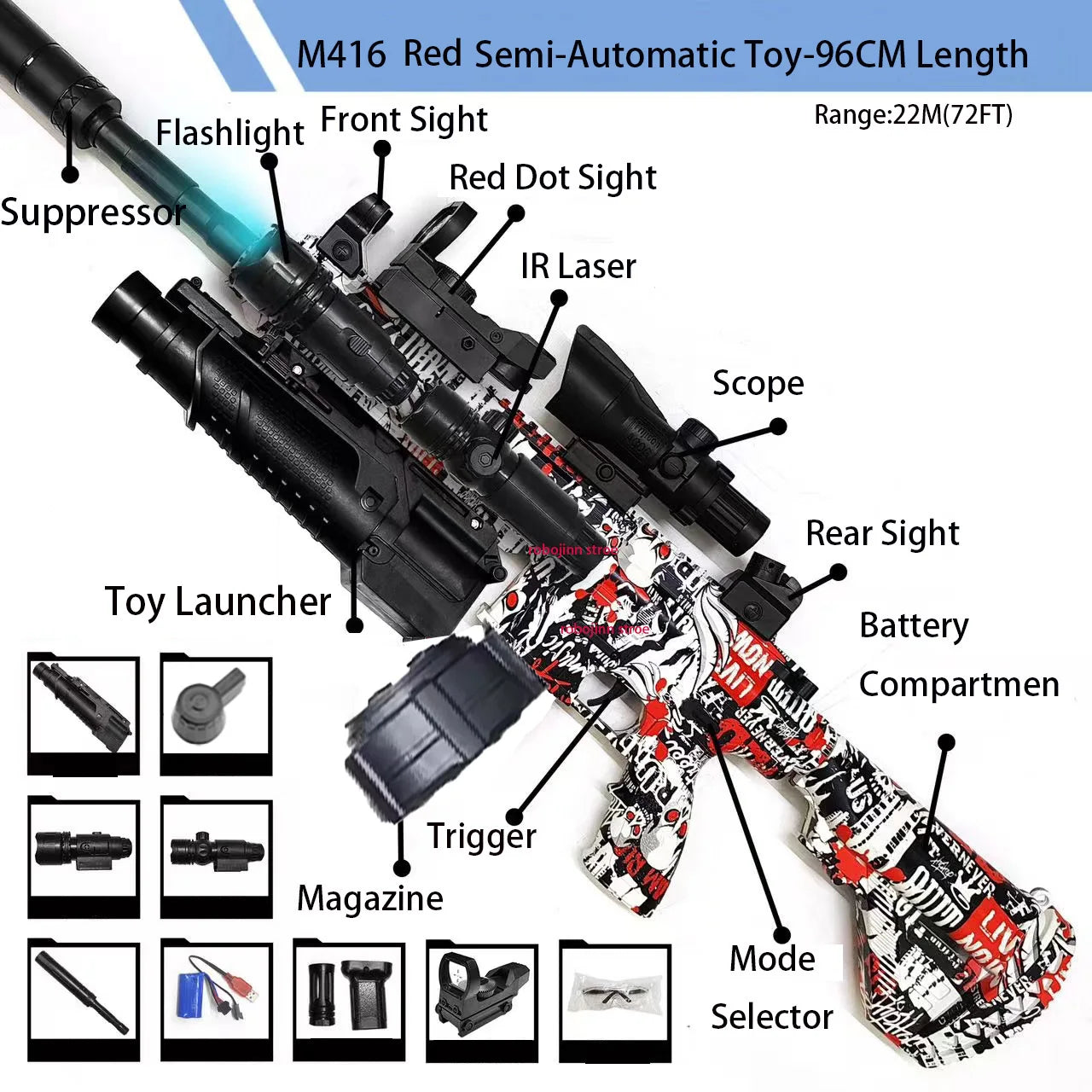 M416 Gun Toys Outdoor Electric Blaster Shooting Sport Gel Bullet Shoot Summer Water Ball Toys For Interactive Parent Child Game