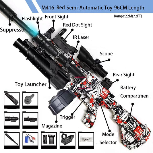 M416 Gun Toys Outdoor Electric Blaster Shooting Sport Gel Bullet Shoot Summer Water Ball Toys For Interactive Parent Child Game
