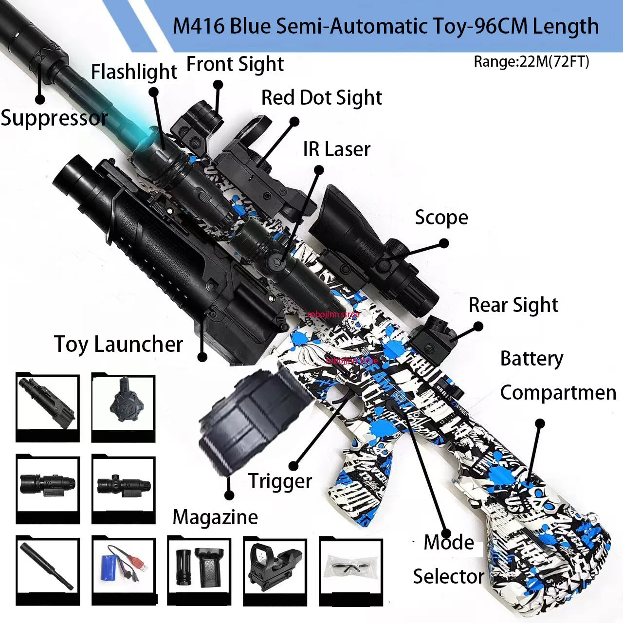 M416 Gun Toys Outdoor Electric Blaster Shooting Sport Gel Bullet Shoot Summer Water Ball Toys For Interactive Parent Child Game