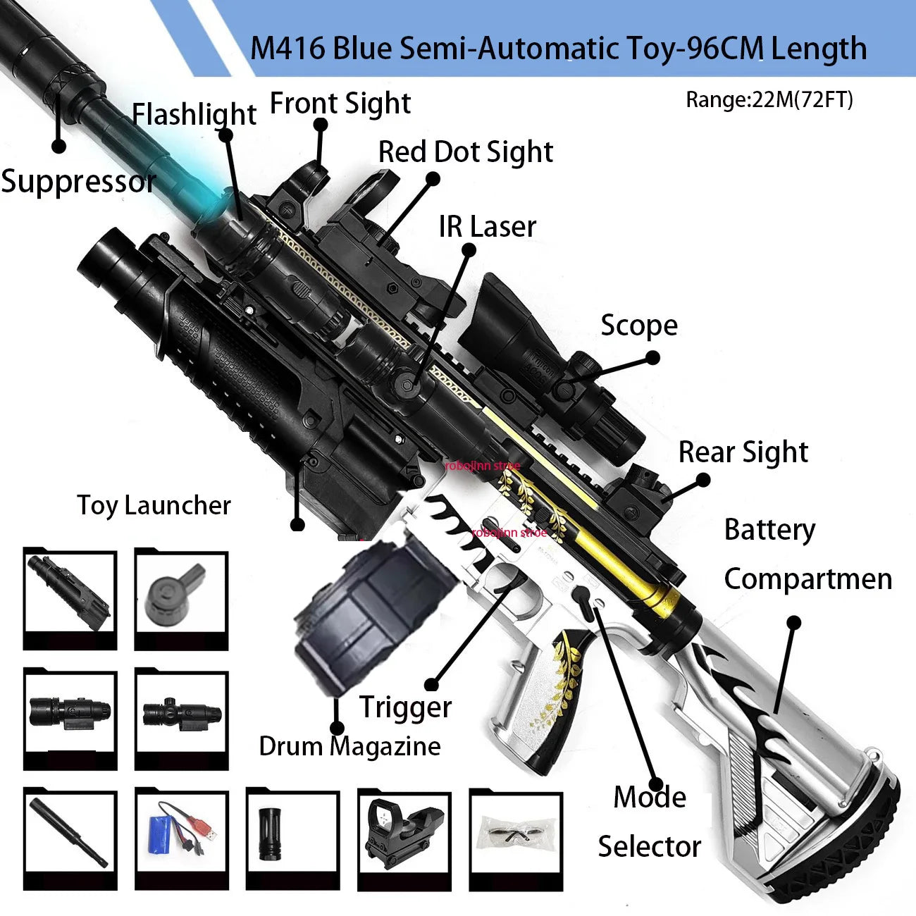 M416 Gun Toys Outdoor Electric Blaster Shooting Sport Gel Bullet Shoot Summer Water Ball Toys For Interactive Parent Child Game